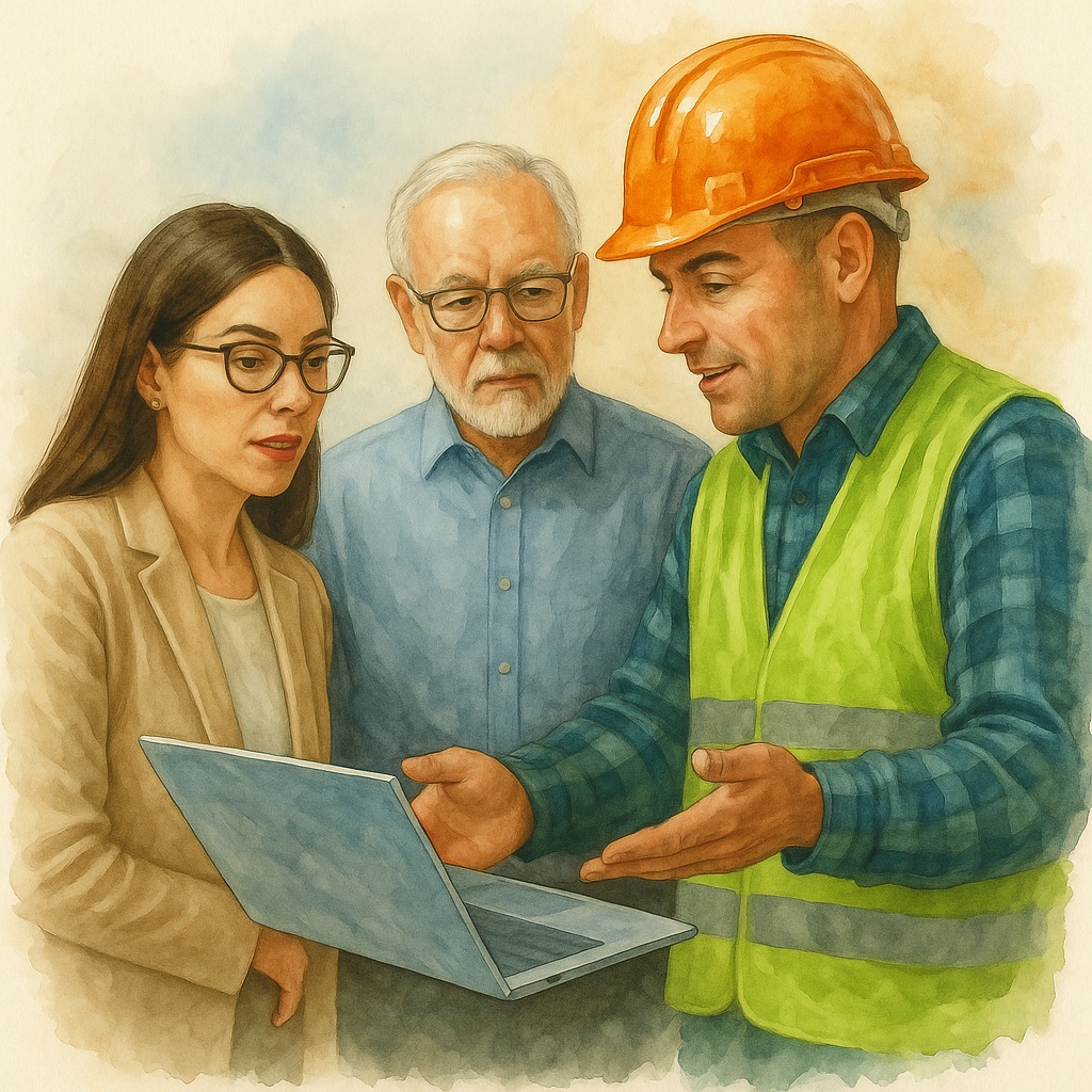 Construction Supervisor with Clients Construction Supervisor with Client